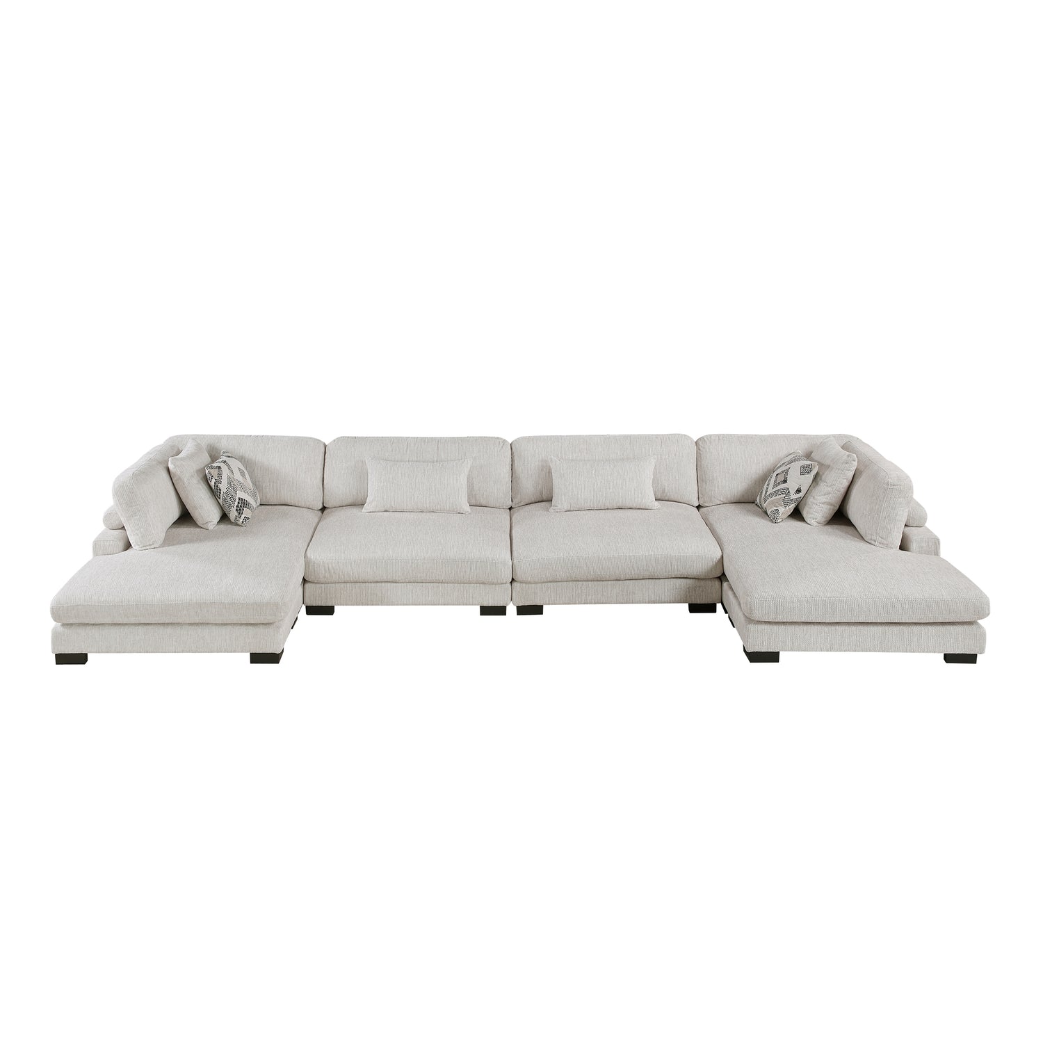 9555BEG*42AC2VC (4)4-Piece Modular Sectional with Chaise - 9555BEG*42AC2VC