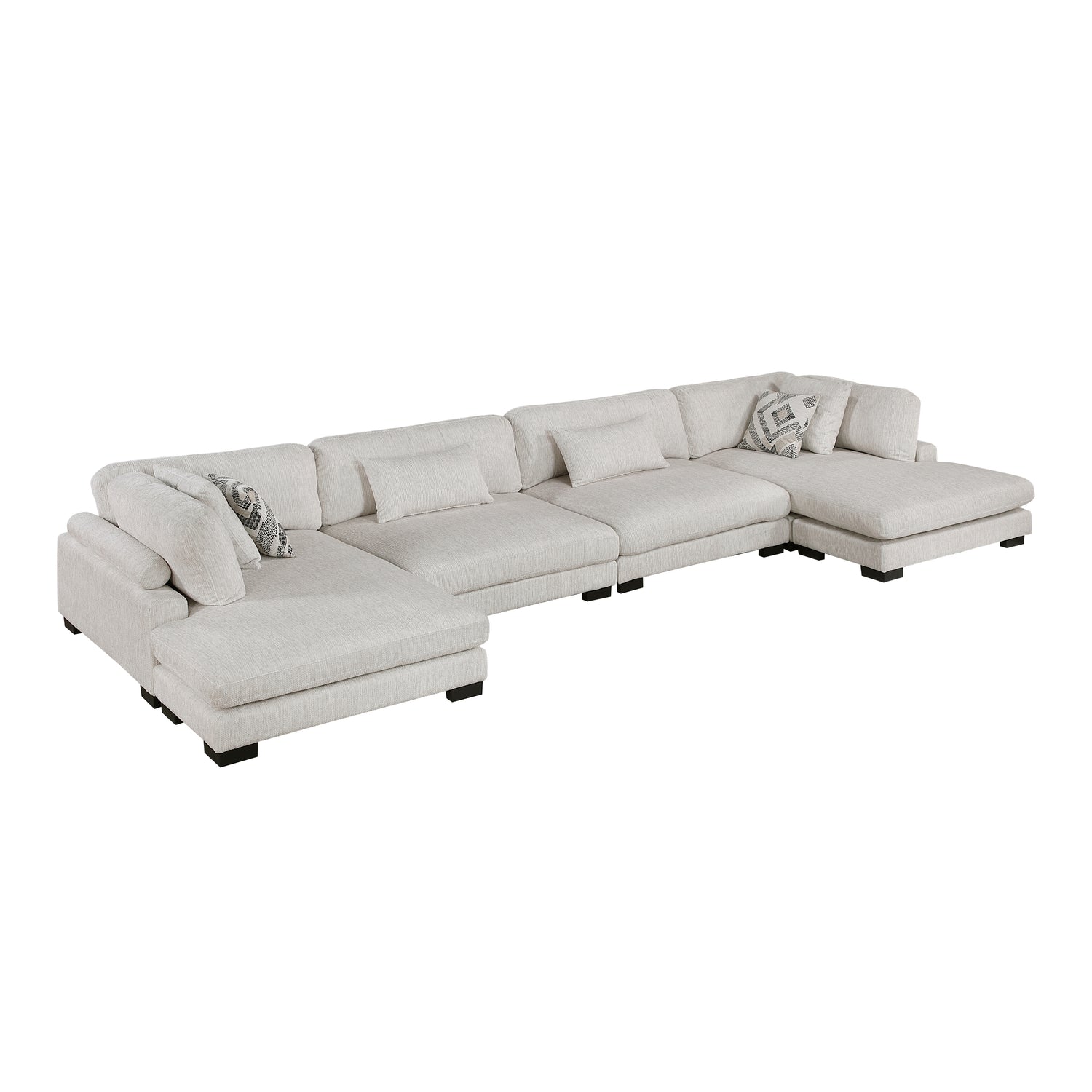9555BEG*42AC2VC (4)4-Piece Modular Sectional with Chaise - 9555BEG*42AC2VC