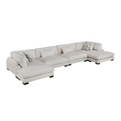9555BEG*42AC2VC (4)4-Piece Modular Sectional with Chaise - 9555BEG*42AC2VC