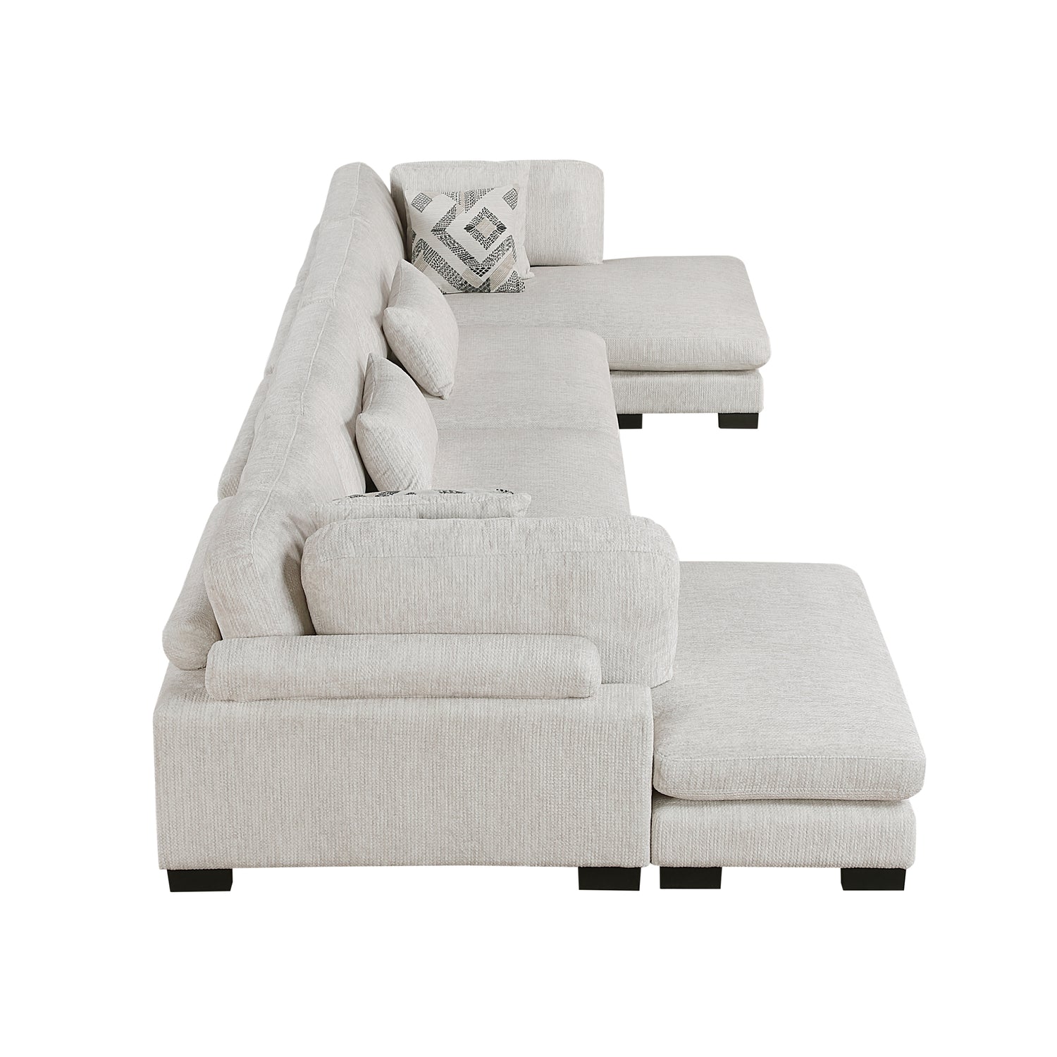9555BEG*42AC2VC (4)4-Piece Modular Sectional with Chaise - 9555BEG*42AC2VC