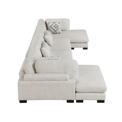 9555BEG*42AC2VC (4)4-Piece Modular Sectional with Chaise - 9555BEG*42AC2VC