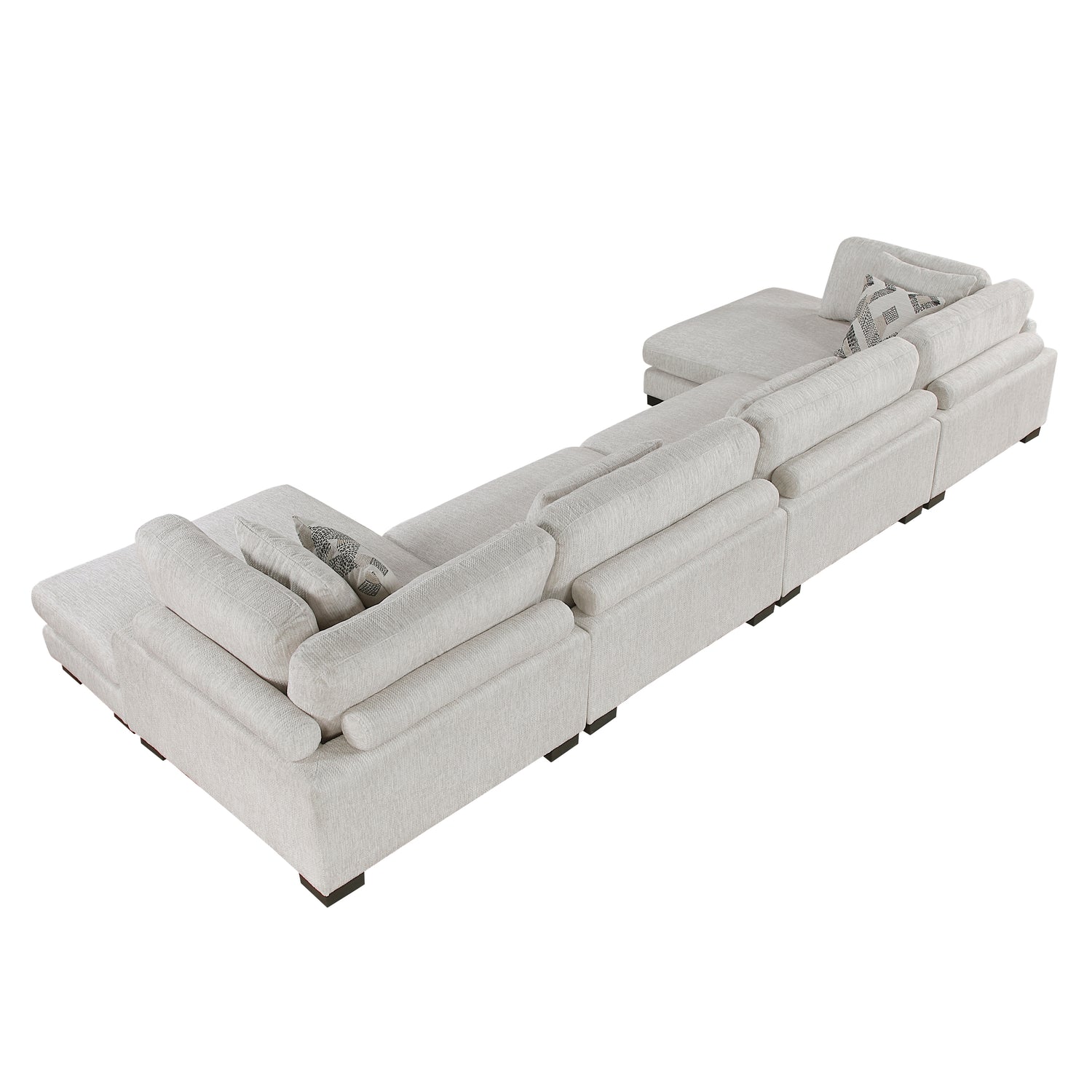 9555BEG*42AC2VC (4)4-Piece Modular Sectional with Chaise - 9555BEG*42AC2VC