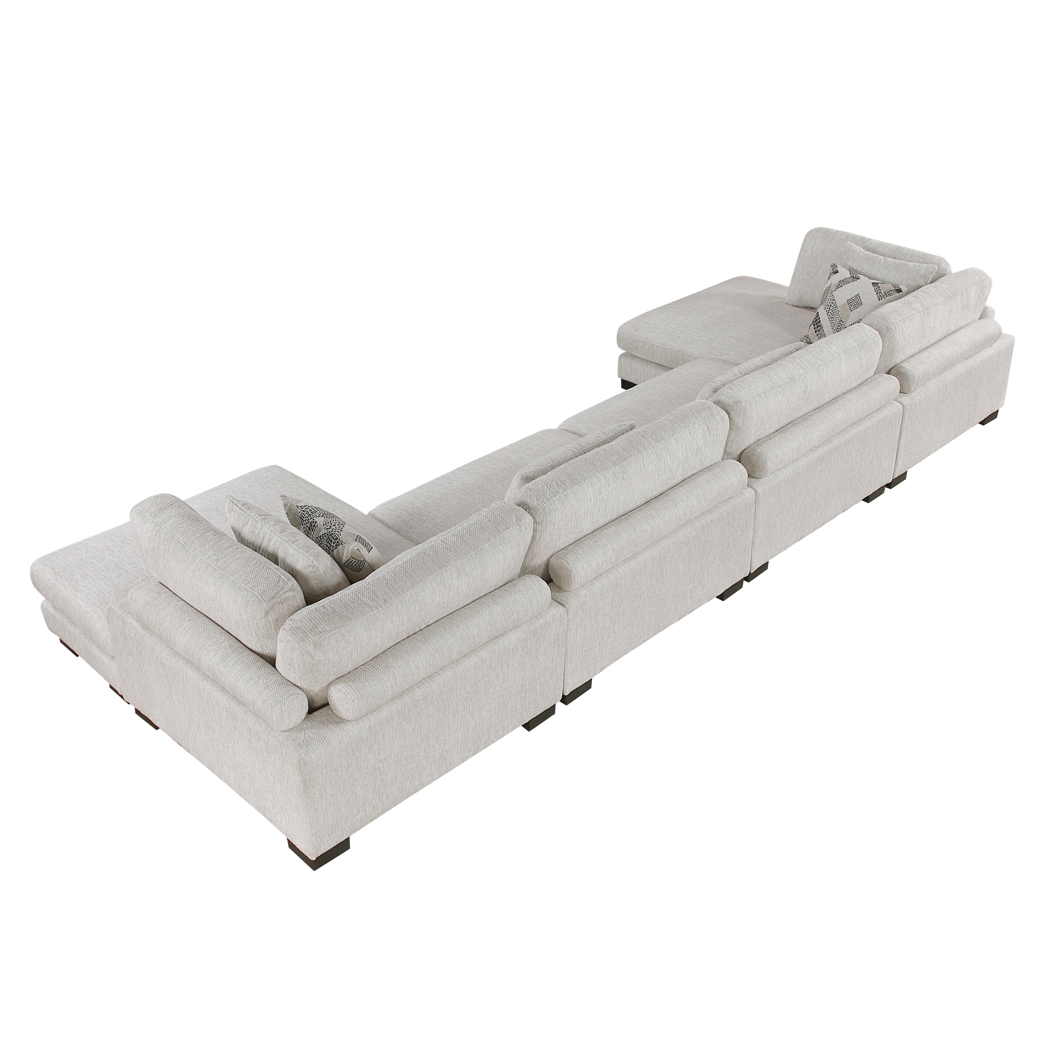 9555BEG*42AC2VC (4)4-Piece Modular Sectional with Chaise - 9555BEG*42AC2VC