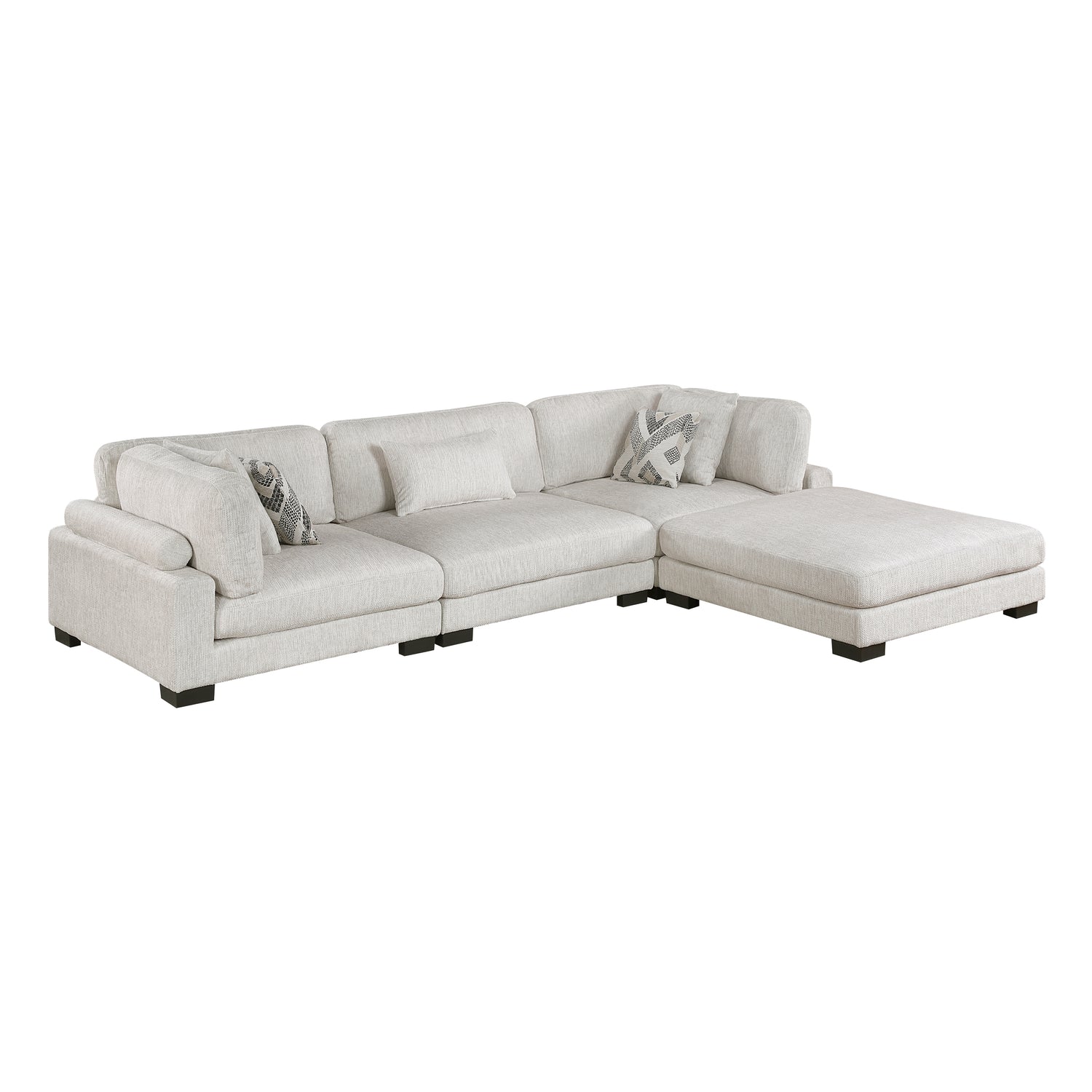 9555BEG*42CRACOT (4)4-Piece Modular Sectional with Ottoman - 9555BEG*42CRACOT