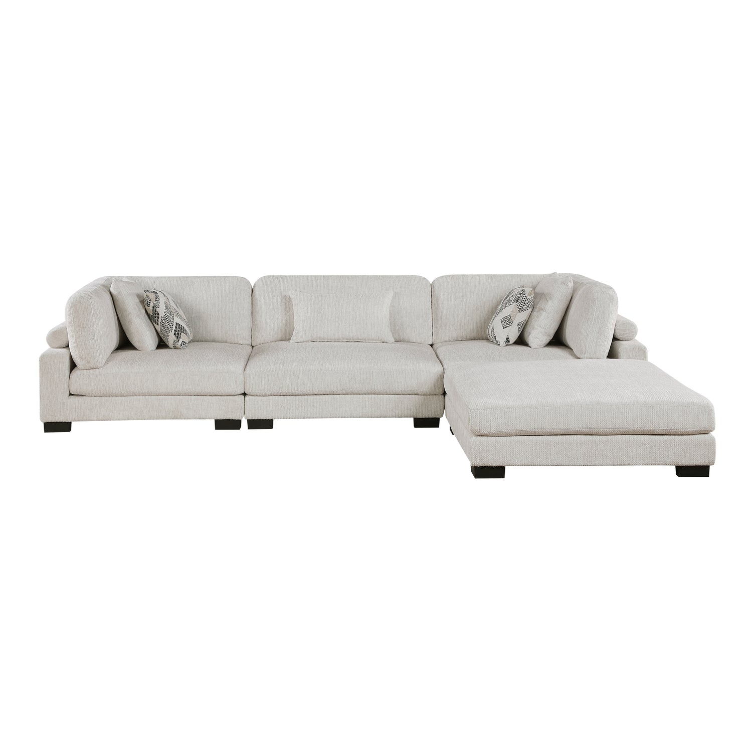 9555BEG*42CRACOT (4)4-Piece Modular Sectional with Ottoman - 9555BEG*42CRACOT