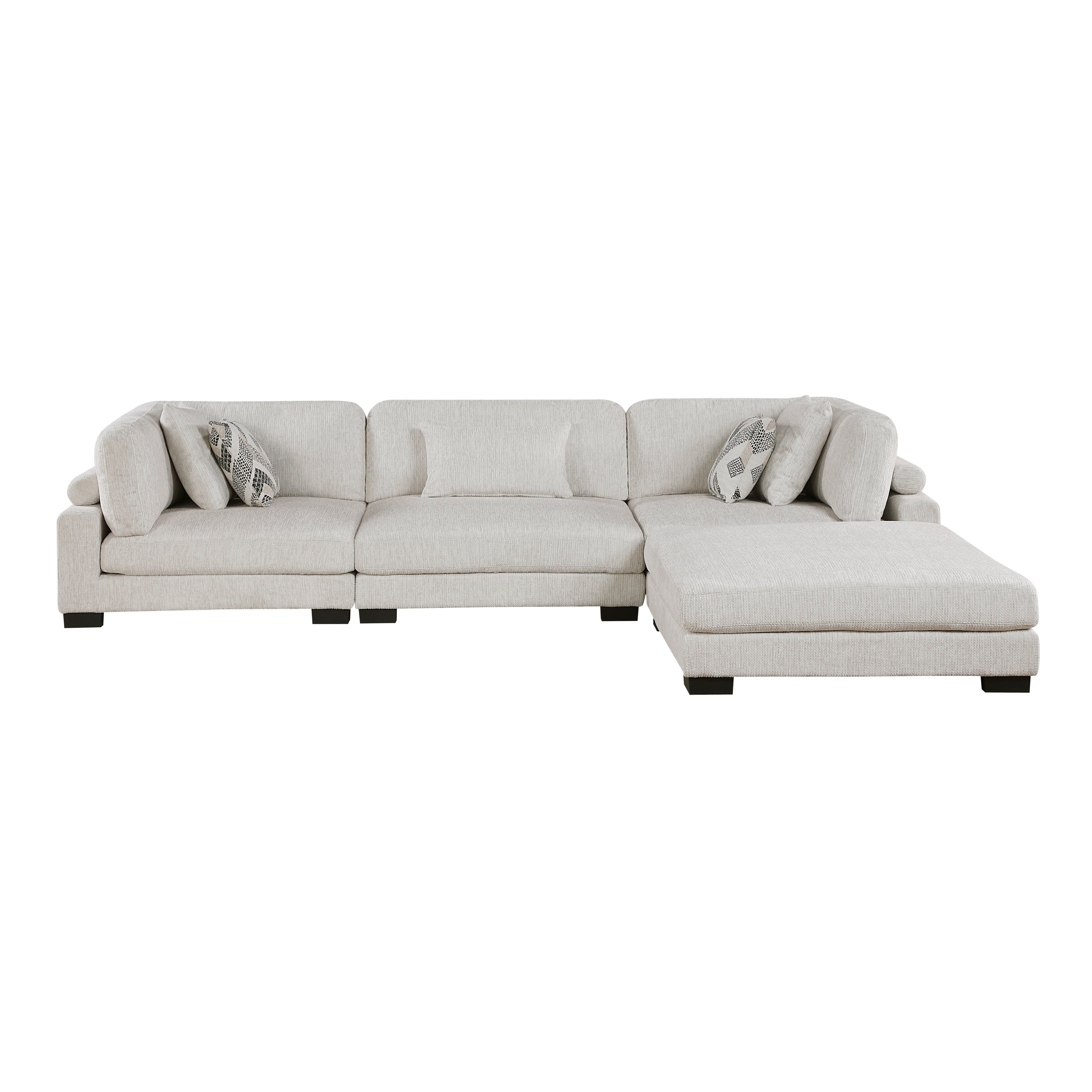 9555BEG*42CRACOT (4)4-Piece Modular Sectional with Ottoman - 9555BEG*42CRACOT