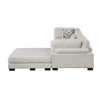 9555BEG*42CRACOT (4)4-Piece Modular Sectional with Ottoman - 9555BEG*42CRACOT