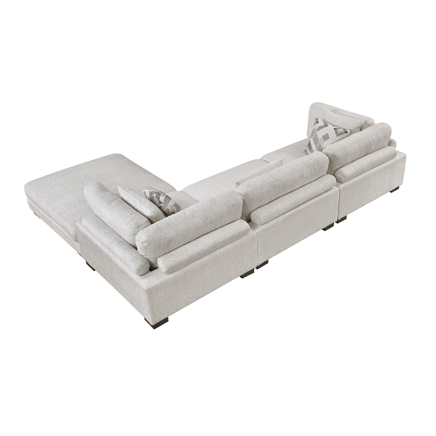 9555BEG*42CRACOT (4)4-Piece Modular Sectional with Ottoman - 9555BEG*42CRACOT