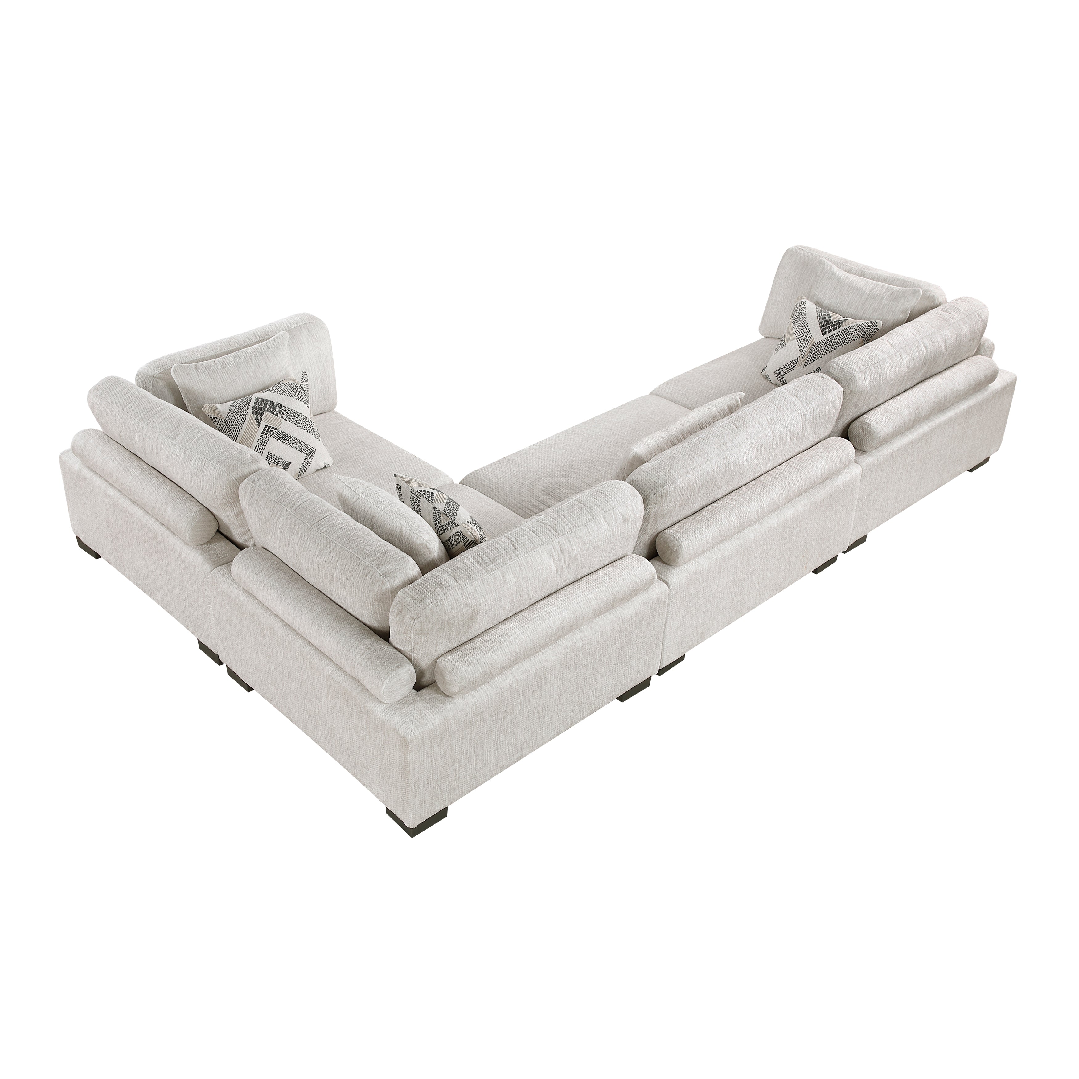 9555BEG*43CRAC (4)4-Piece Modular Sectional - 9555BEG*43CRAC