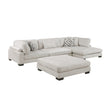 9555BEG*4CRACVCOT (4)4-Piece Modular Sectional with Chaise and Ottoman - 9555BEG*4CRACVCOT