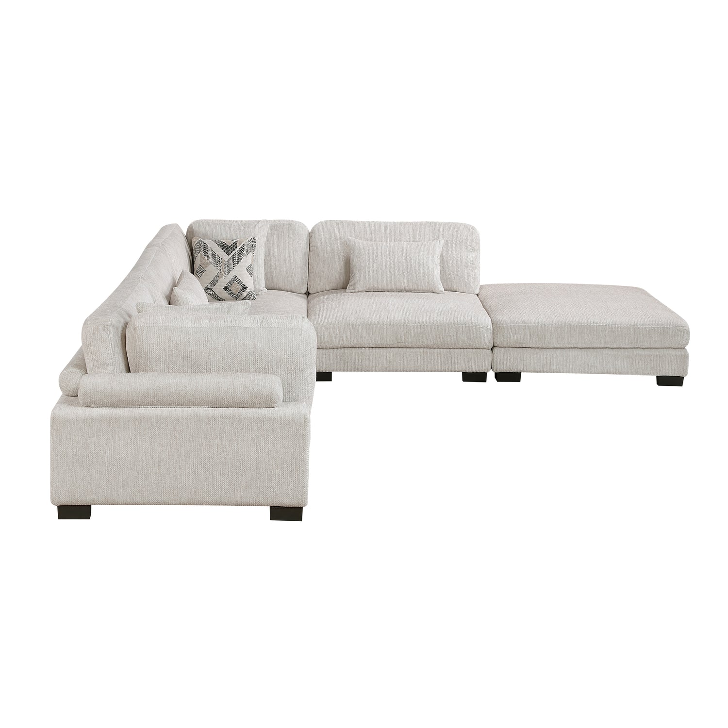 9555BEG*52CR2ACOT (5)5-Piece Modular Sectional with Ottoman - 9555BEG*52CR2ACOT