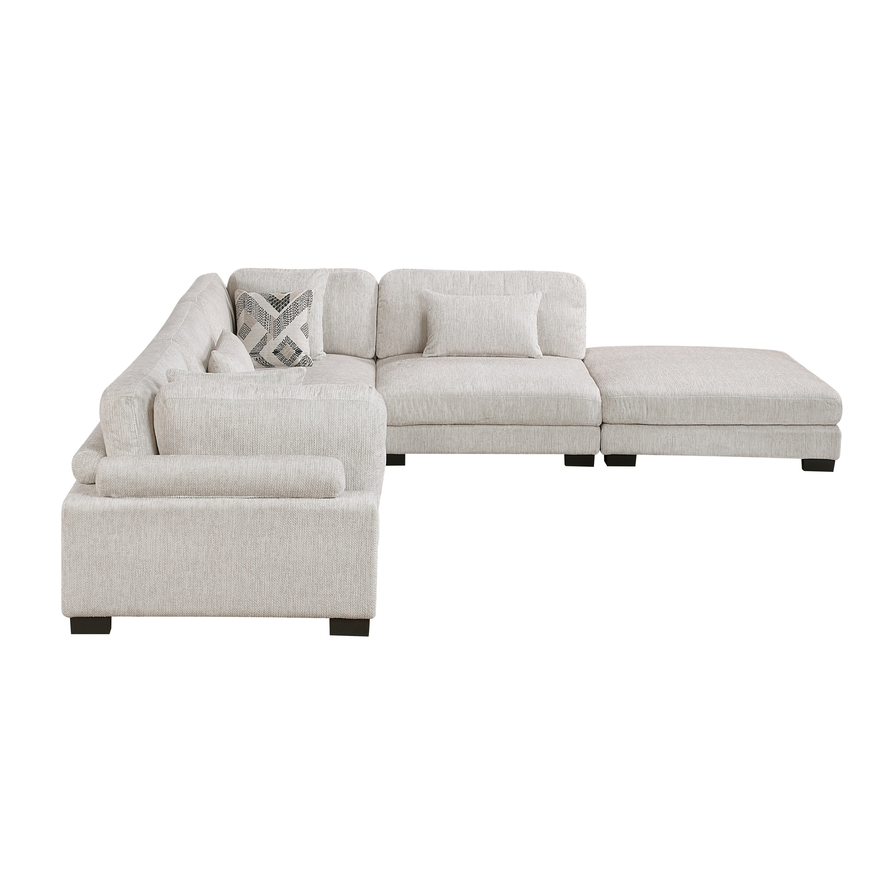 9555BEG*52CR2ACOT (5)5-Piece Modular Sectional with Ottoman - 9555BEG*52CR2ACOT