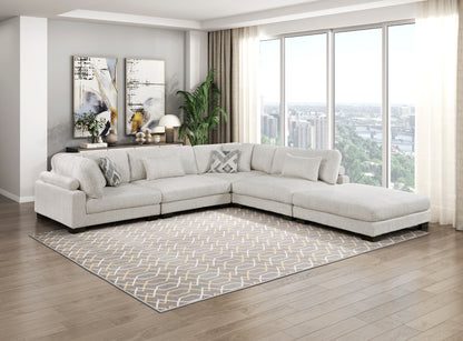 9555BEG*52CR2ACOT (5)5-Piece Modular Sectional with Ottoman - 9555BEG*52CR2ACOT