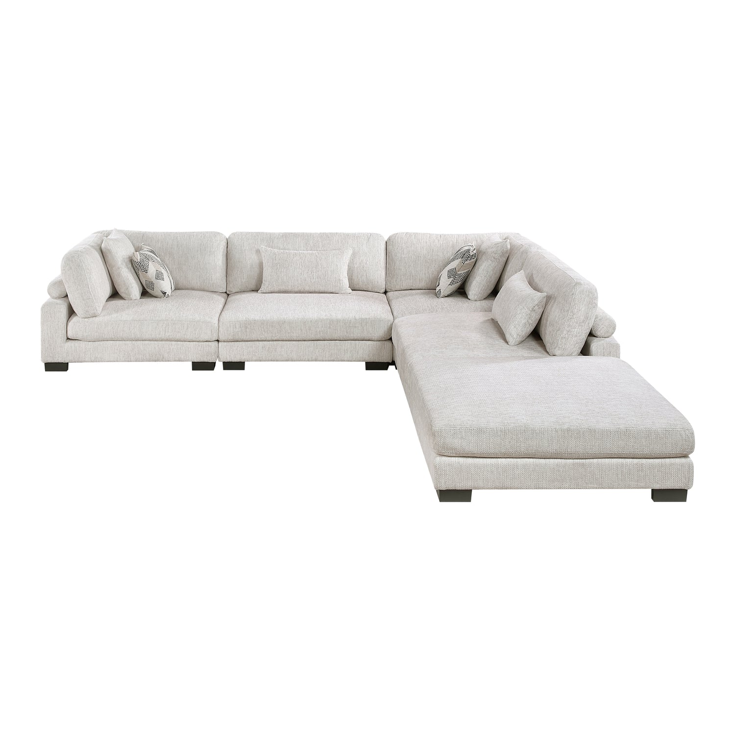 9555BEG*52CR2ACOT (5)5-Piece Modular Sectional with Ottoman - 9555BEG*52CR2ACOT