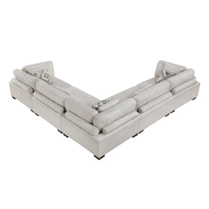 9555BEG*53CR2AC (5)5-Piece Modular Sectional - 9555BEG*53CR2AC