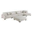 9555BEG*5CR2ACVCOT (5)5-Piece Modular Sectional with Chaise and Ottoman - 9555BEG*5CR2ACVCOT
