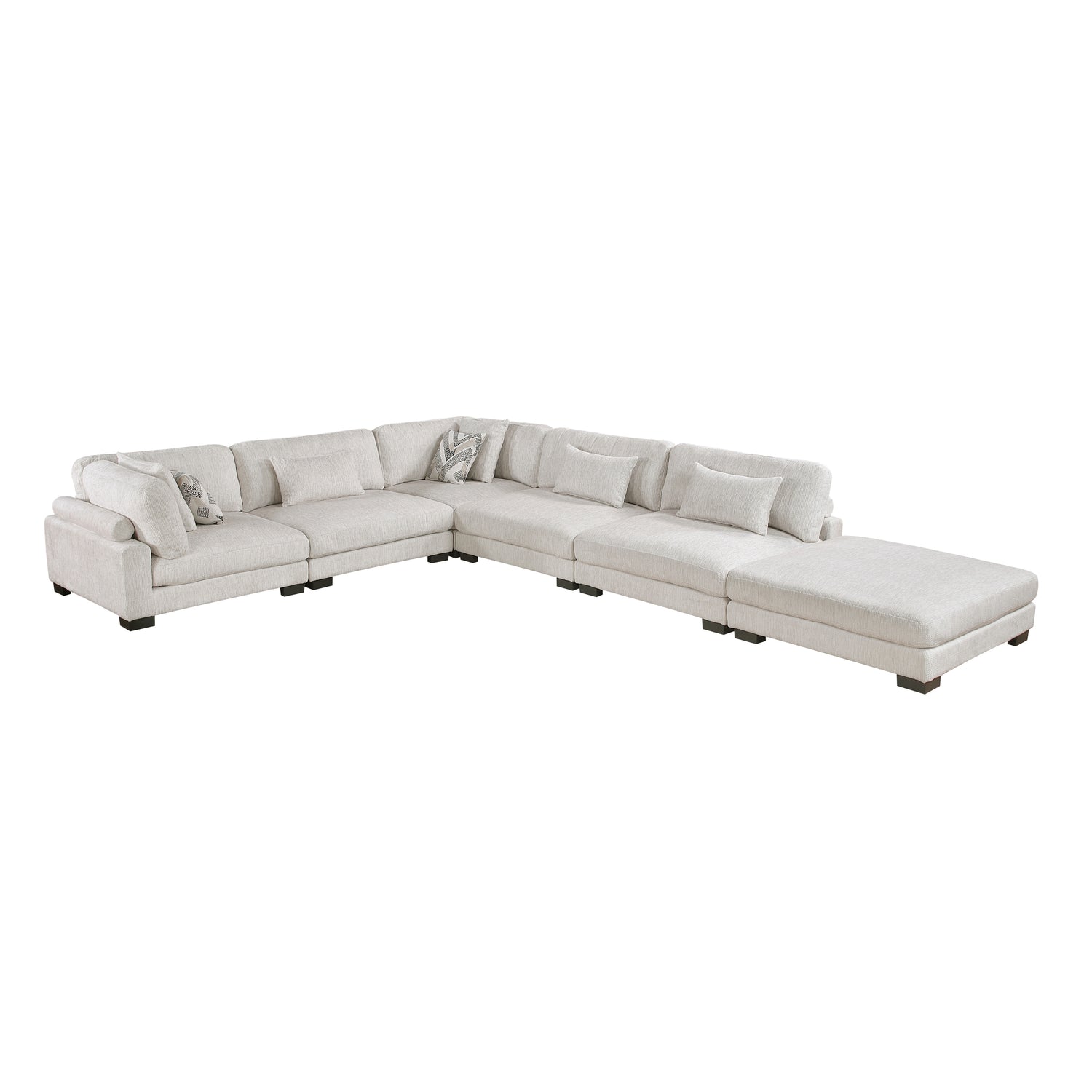 9555BEG*62CR3ACOT (6)6-Piece Modular Sectional with Ottoman - 9555BEG*62CR3ACOT