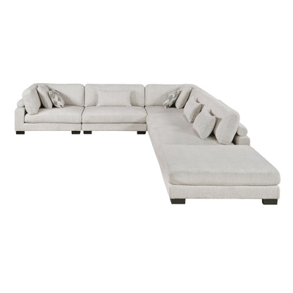 9555BEG*62CR3ACOT (6)6-Piece Modular Sectional with Ottoman - 9555BEG*62CR3ACOT