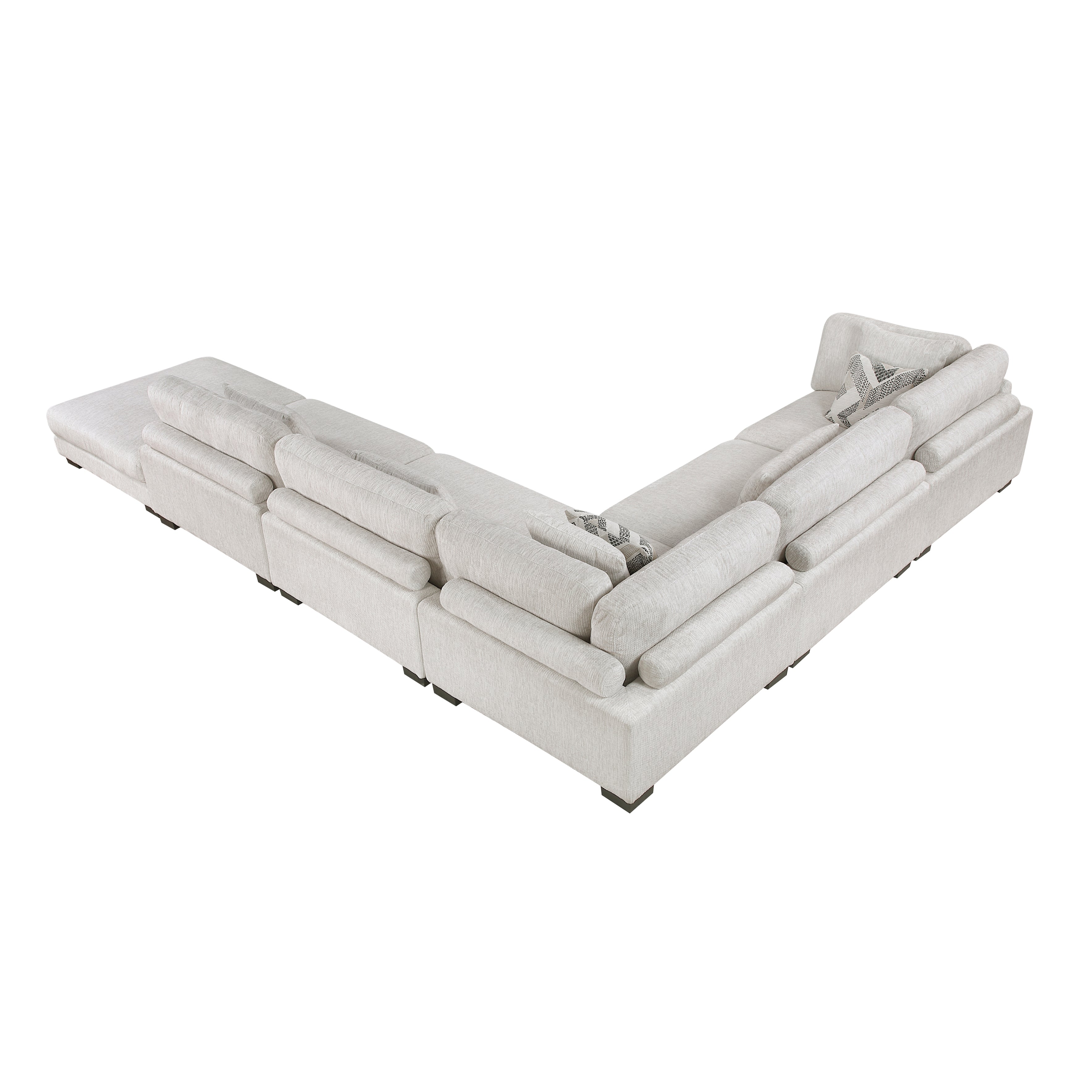 9555BEG*62CR3ACOT (6)6-Piece Modular Sectional with Ottoman - 9555BEG*62CR3ACOT