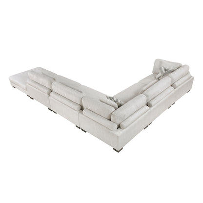9555BEG*62CR3ACOT (6)6-Piece Modular Sectional with Ottoman - 9555BEG*62CR3ACOT
