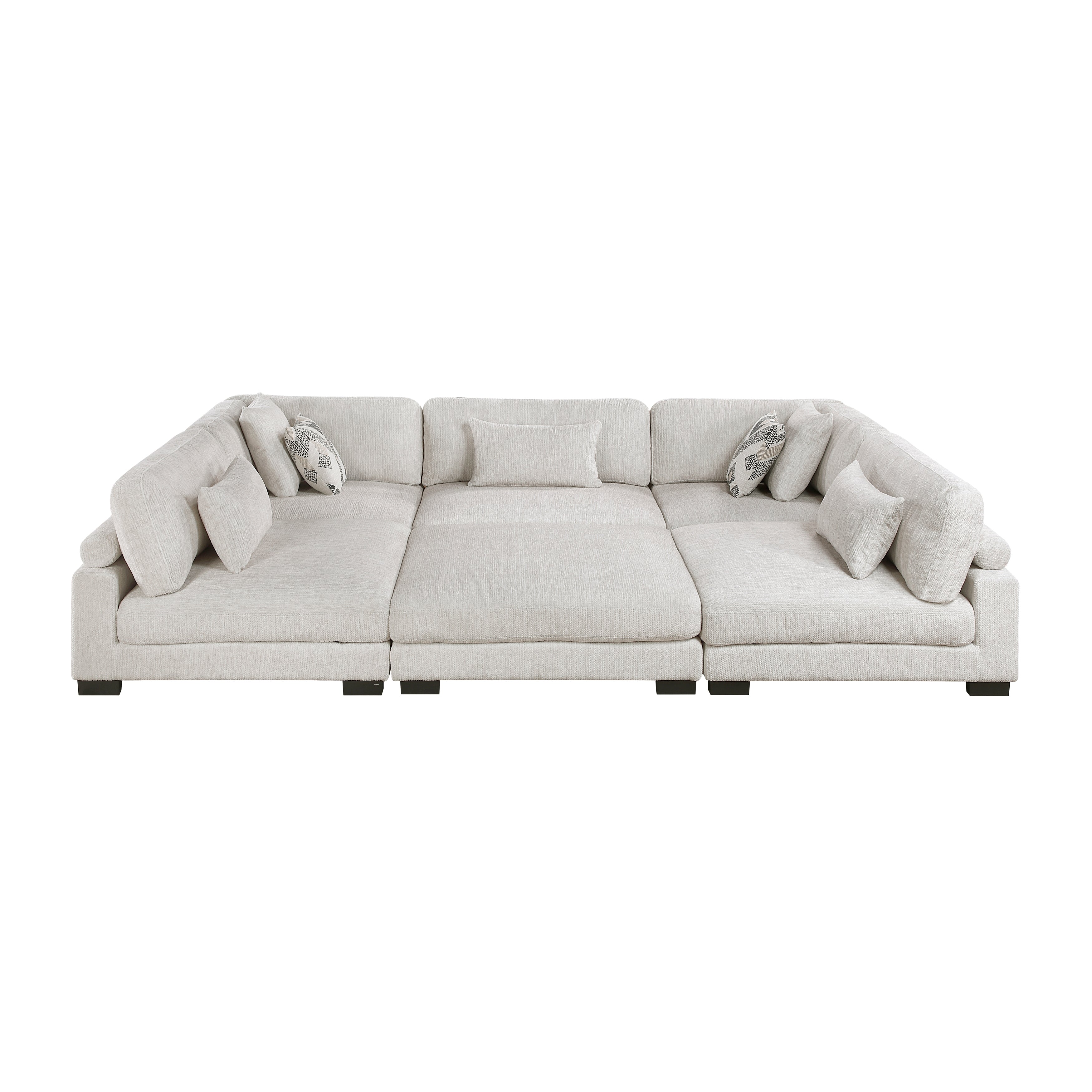 9555BEG*62CR3ACOT (6)6-Piece Modular Sectional with Ottoman - 9555BEG*62CR3ACOT