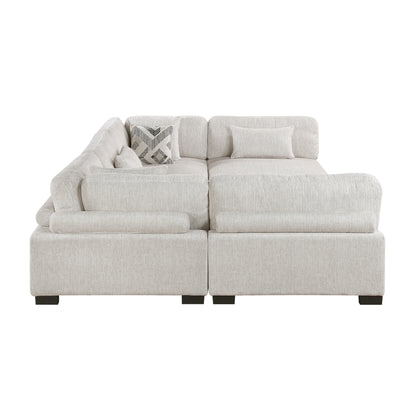 9555BEG*62CR3ACOT (6)6-Piece Modular Sectional with Ottoman - 9555BEG*62CR3ACOT