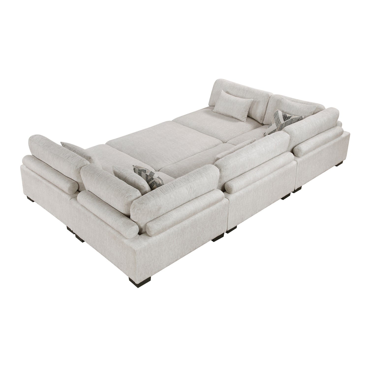 9555BEG*62CR3ACOT (6)6-Piece Modular Sectional with Ottoman - 9555BEG*62CR3ACOT