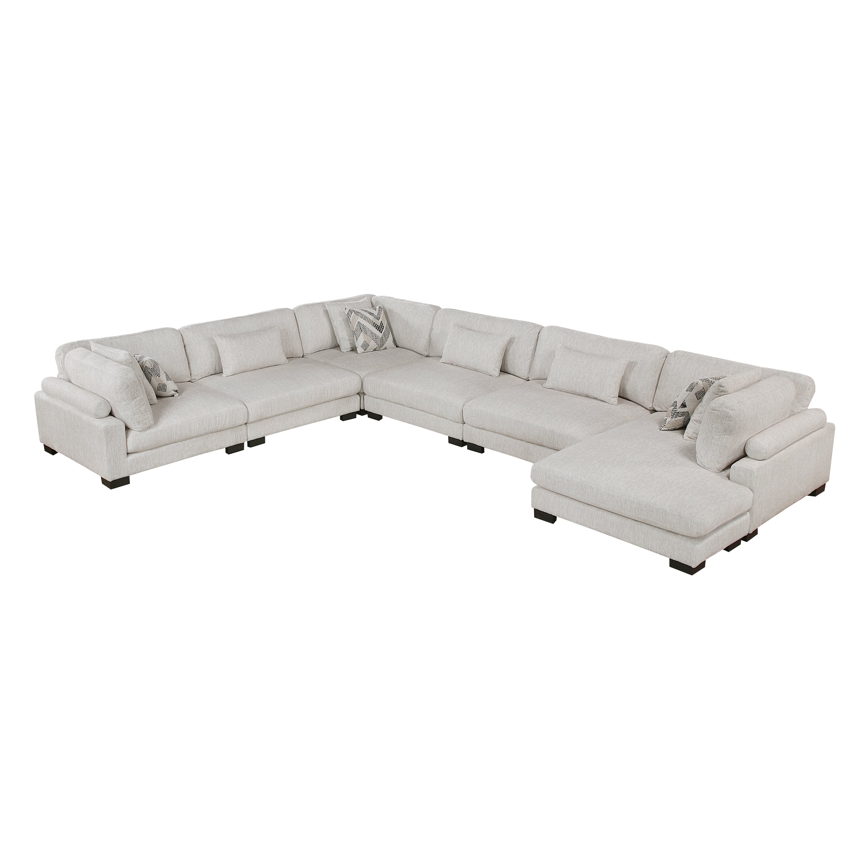 9555BEG*62CR3ACVC (6)6-Piece Modular Sectional with Chaise - 9555BEG*62CR3ACVC