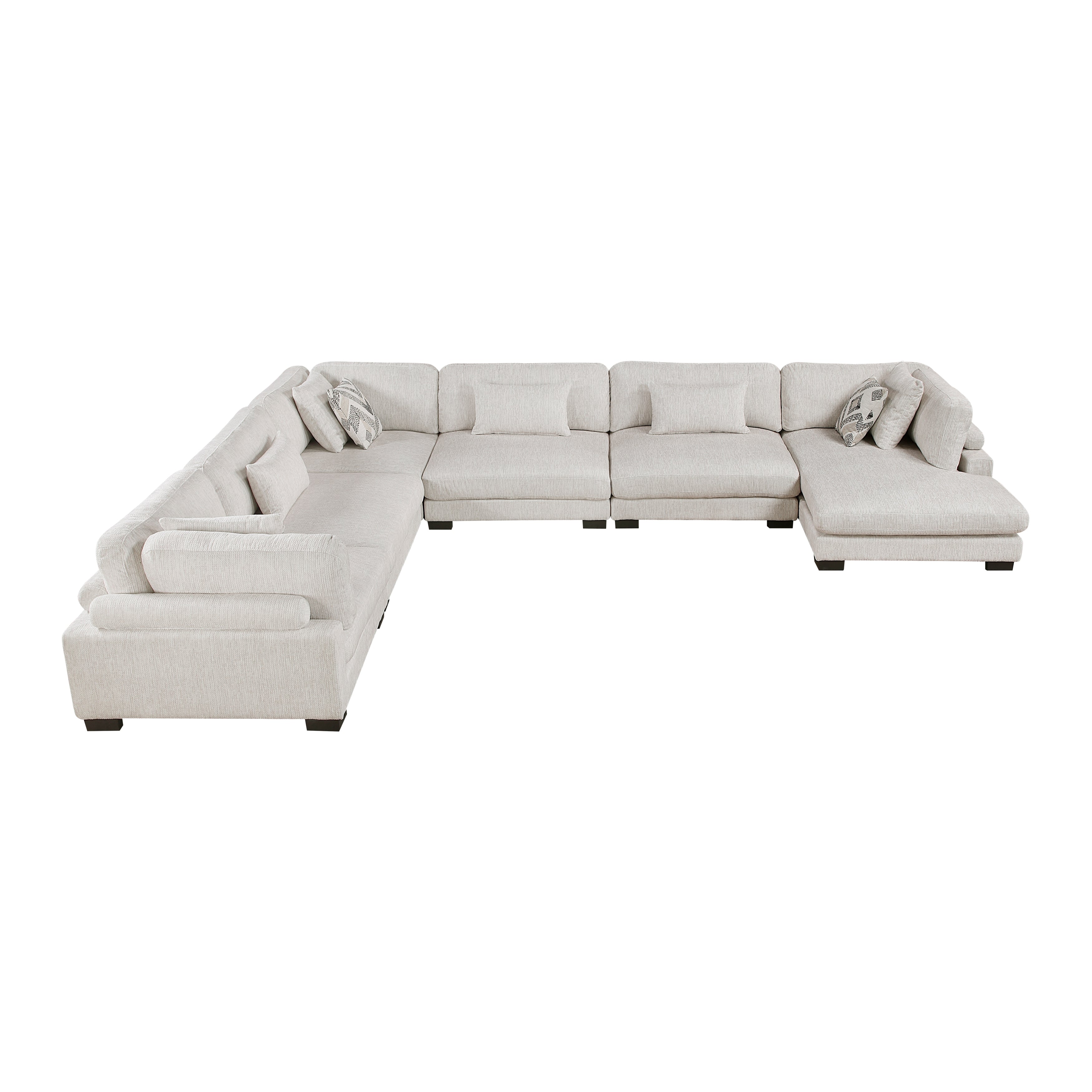 9555BEG*62CR3ACVC (6)6-Piece Modular Sectional with Chaise - 9555BEG*62CR3ACVC