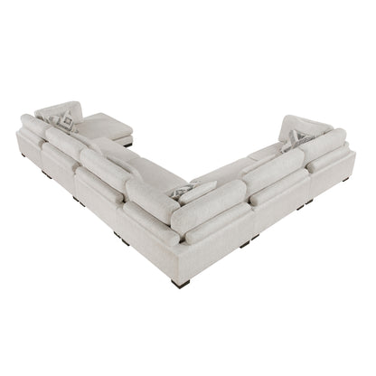 9555BEG*62CR3ACVC (6)6-Piece Modular Sectional with Chaise - 9555BEG*62CR3ACVC