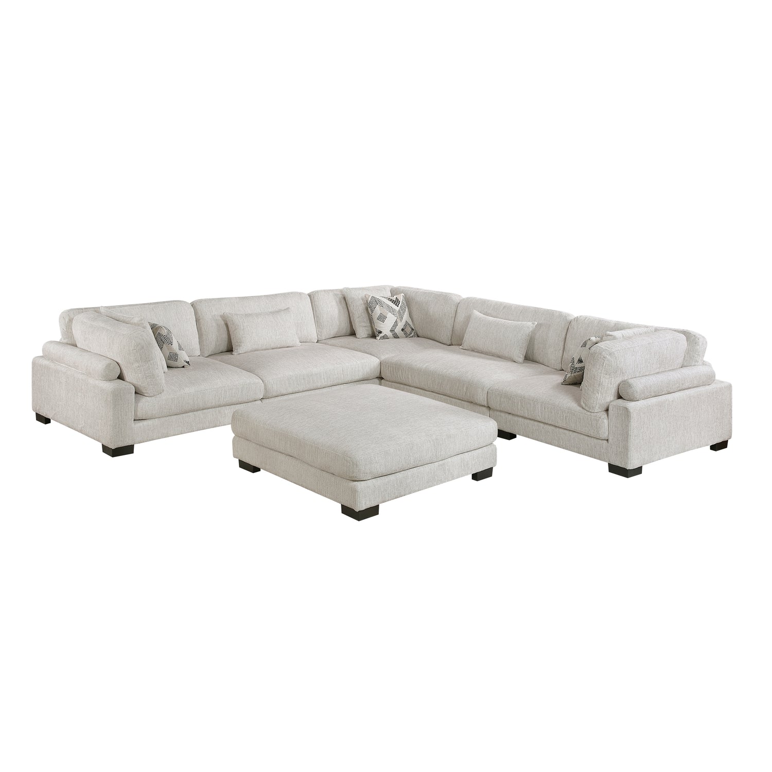 9555BEG*63CR2ACOT (6)6-Piece Modular Sectional with Ottoman - 9555BEG*63CR2ACOT