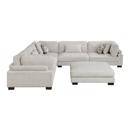 9555BEG*63CR2ACOT (6)6-Piece Modular Sectional with Ottoman - 9555BEG*63CR2ACOT