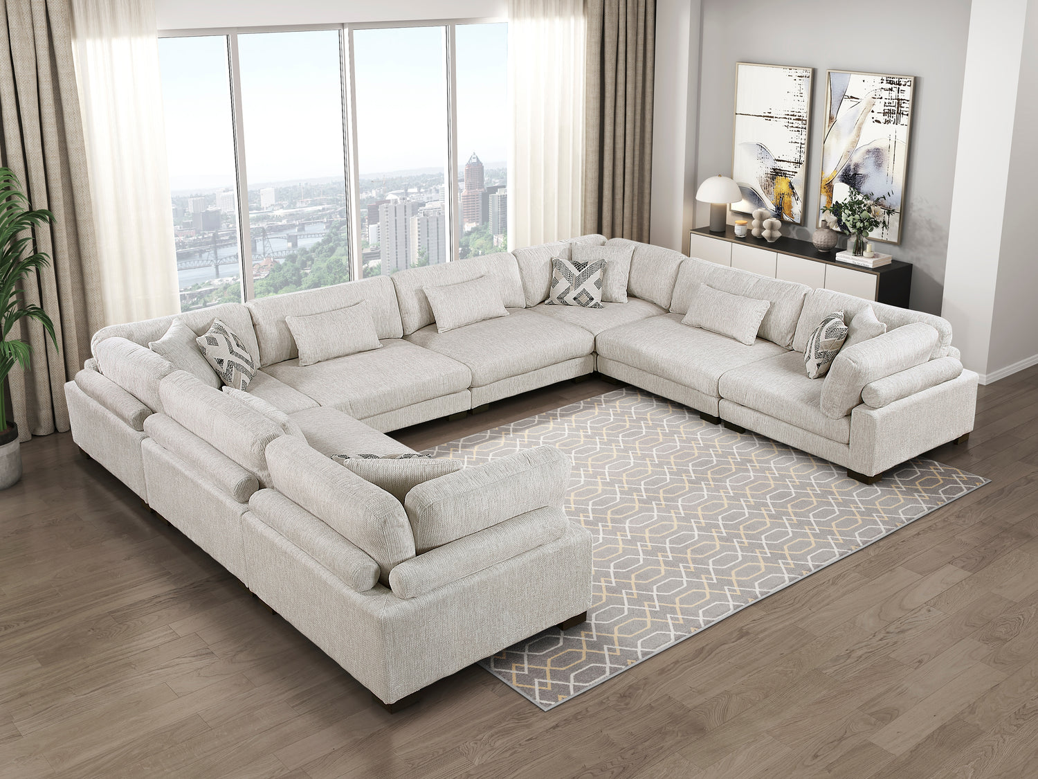 9555BEG*84CR4AC (8)8-Piece Modular Sectional - 9555BEG*84CR4AC