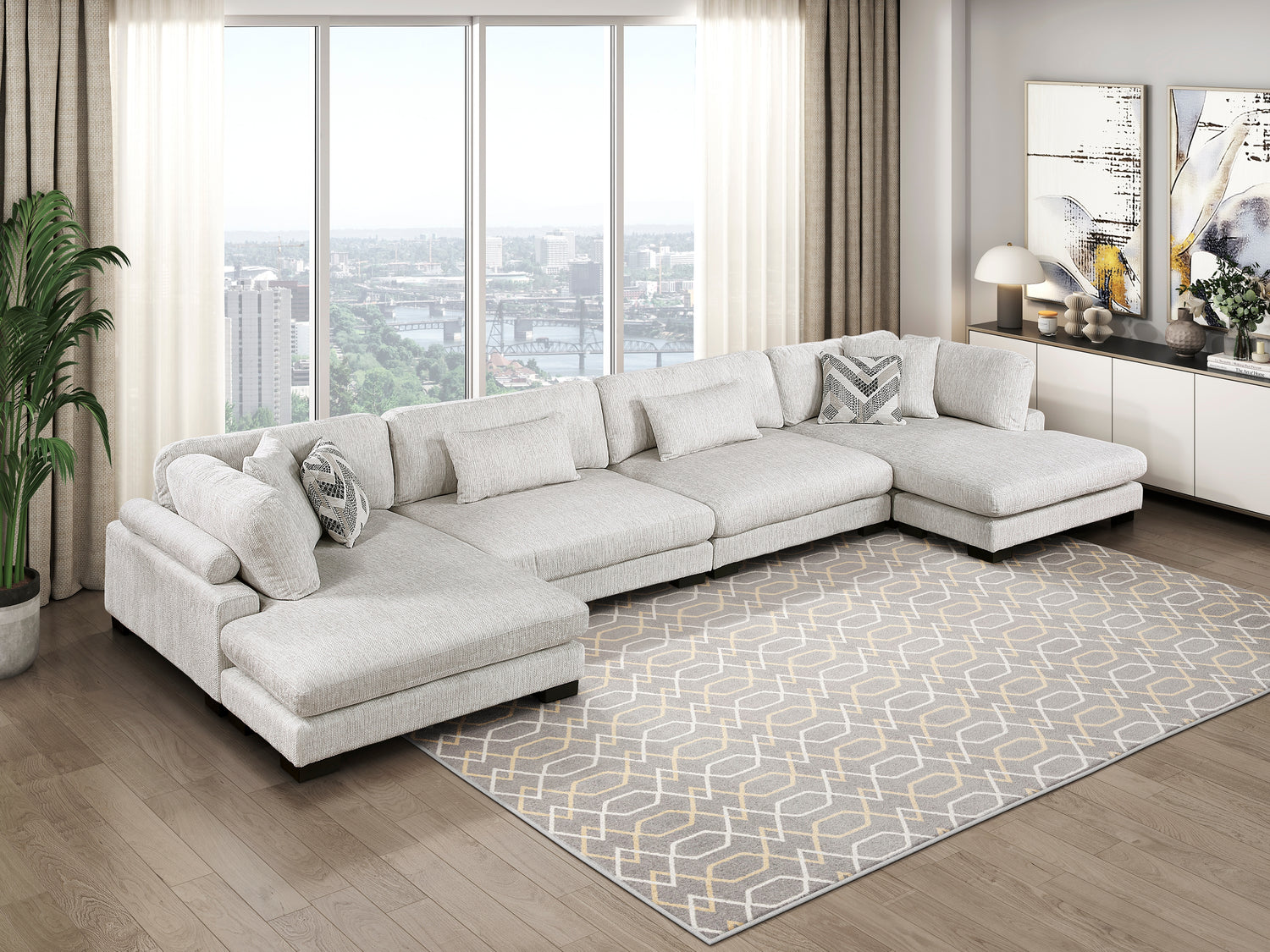 9555BEG-VC Reversible Chaise - 9555BEG-VC