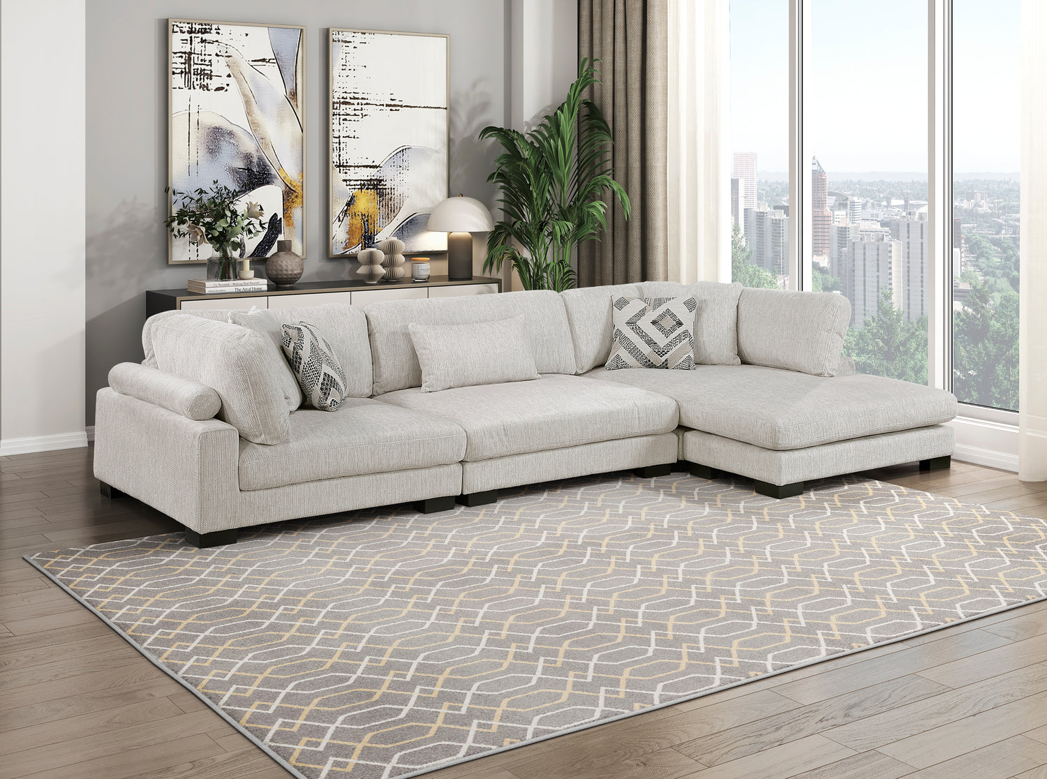 9555BEG-VC Reversible Chaise - 9555BEG-VC