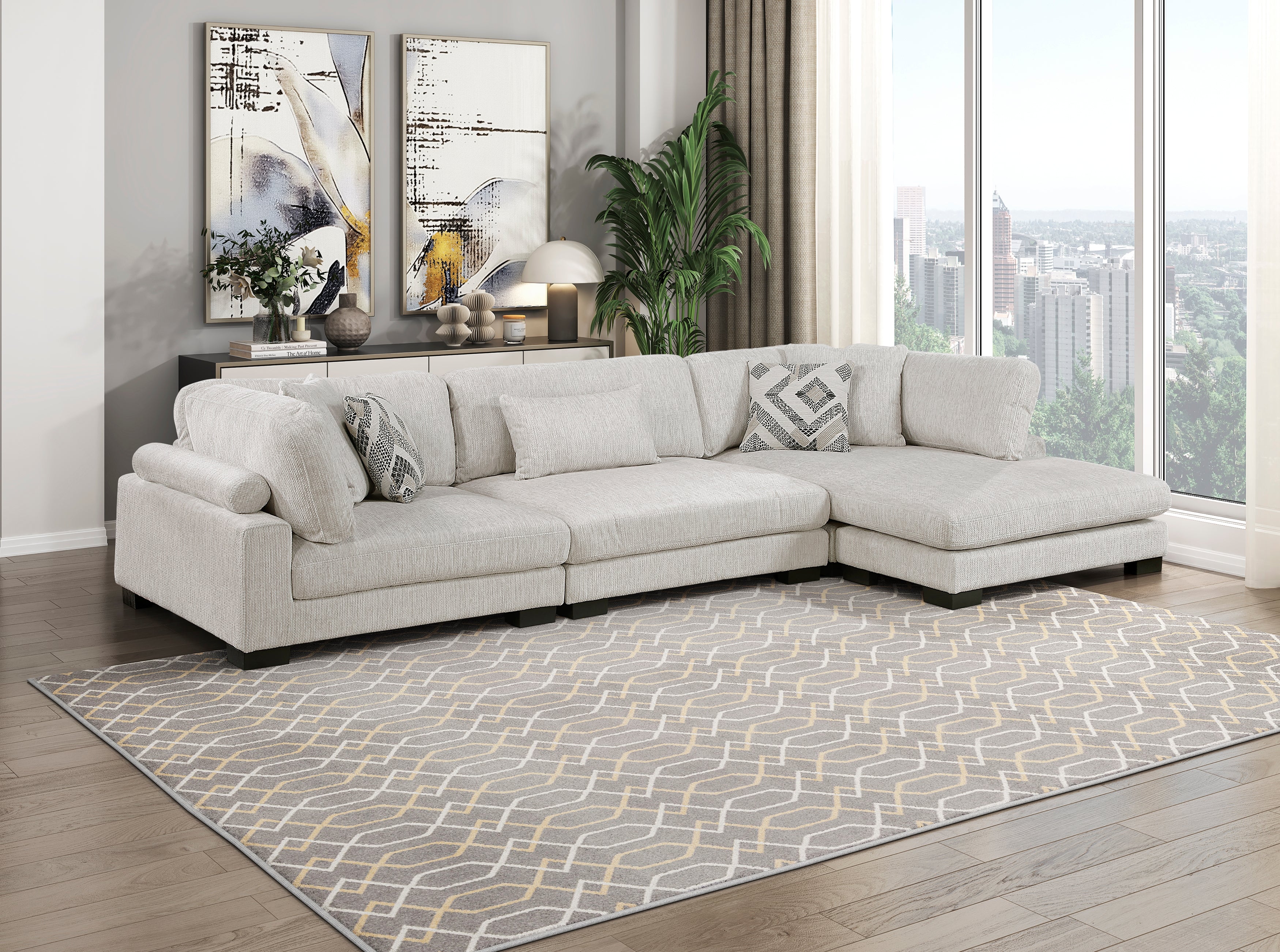9555BEG-VC Reversible Chaise - 9555BEG-VC