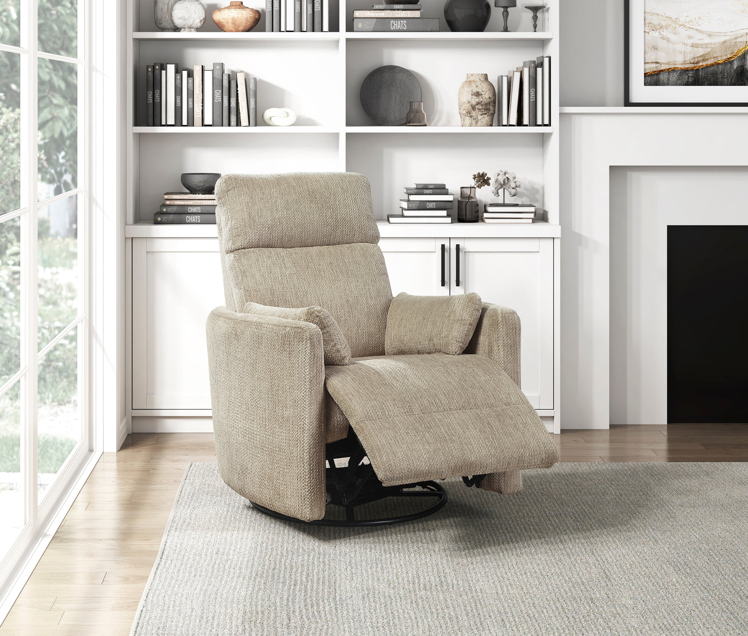 9555BRW-1SW Swivel Glider Reclining Chair - 9555BRW-1SW