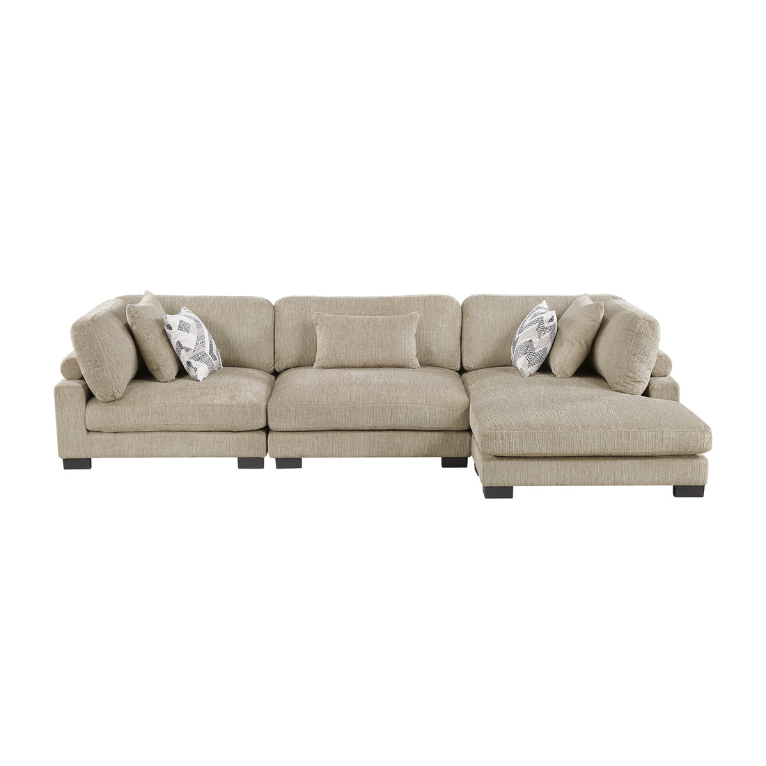 9555BRW*3CRACVC (3)3-Piece Modular Sectional with Chaise - 9555BRW*3CRACVC
