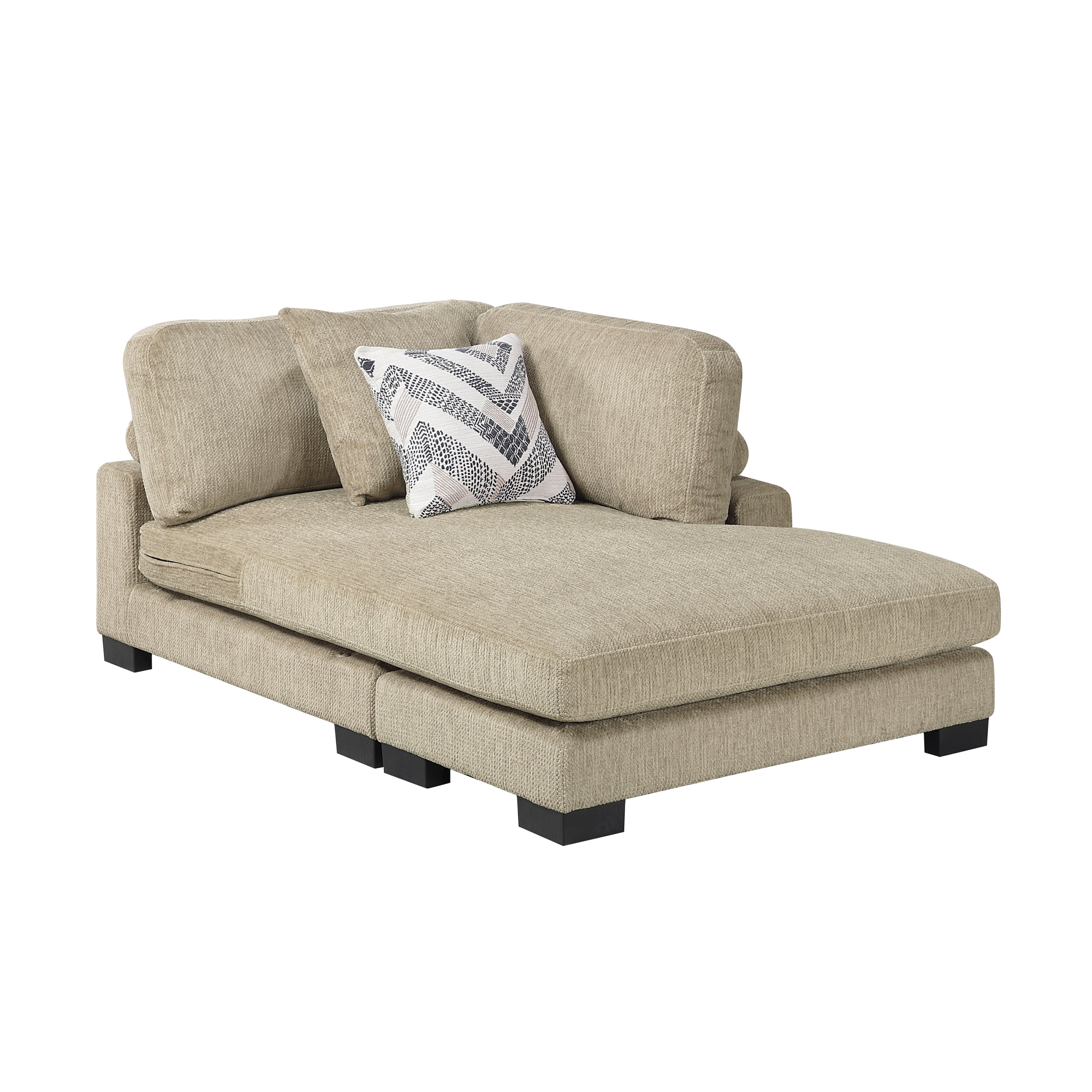 9555BRW*3CRACVC (3)3-Piece Modular Sectional with Chaise - 9555BRW*3CRACVC