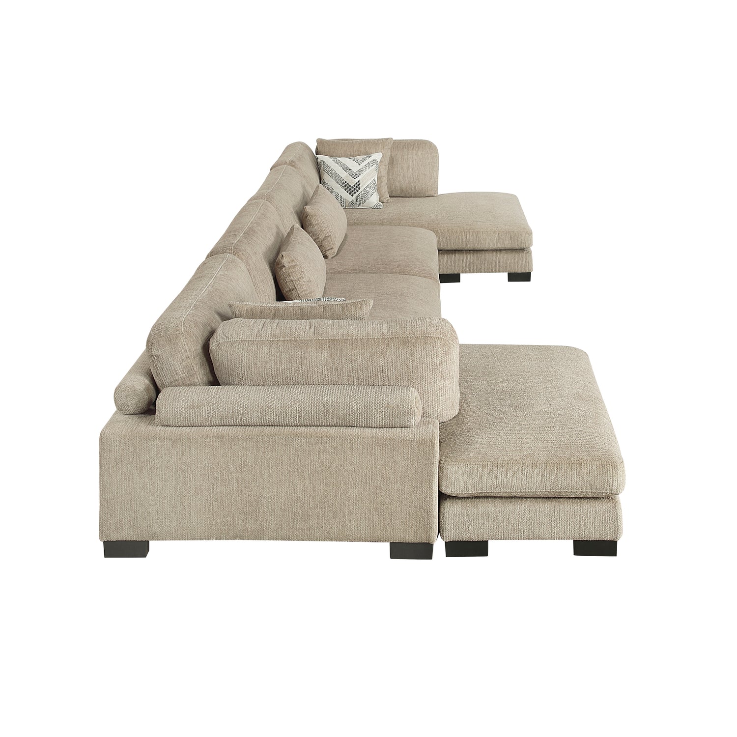 9555BRW*42AC2VC (4)4-Piece Modular Sectional with Chaise - 9555BRW*42AC2VC