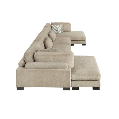 9555BRW*42AC2VC (4)4-Piece Modular Sectional with Chaise - 9555BRW*42AC2VC