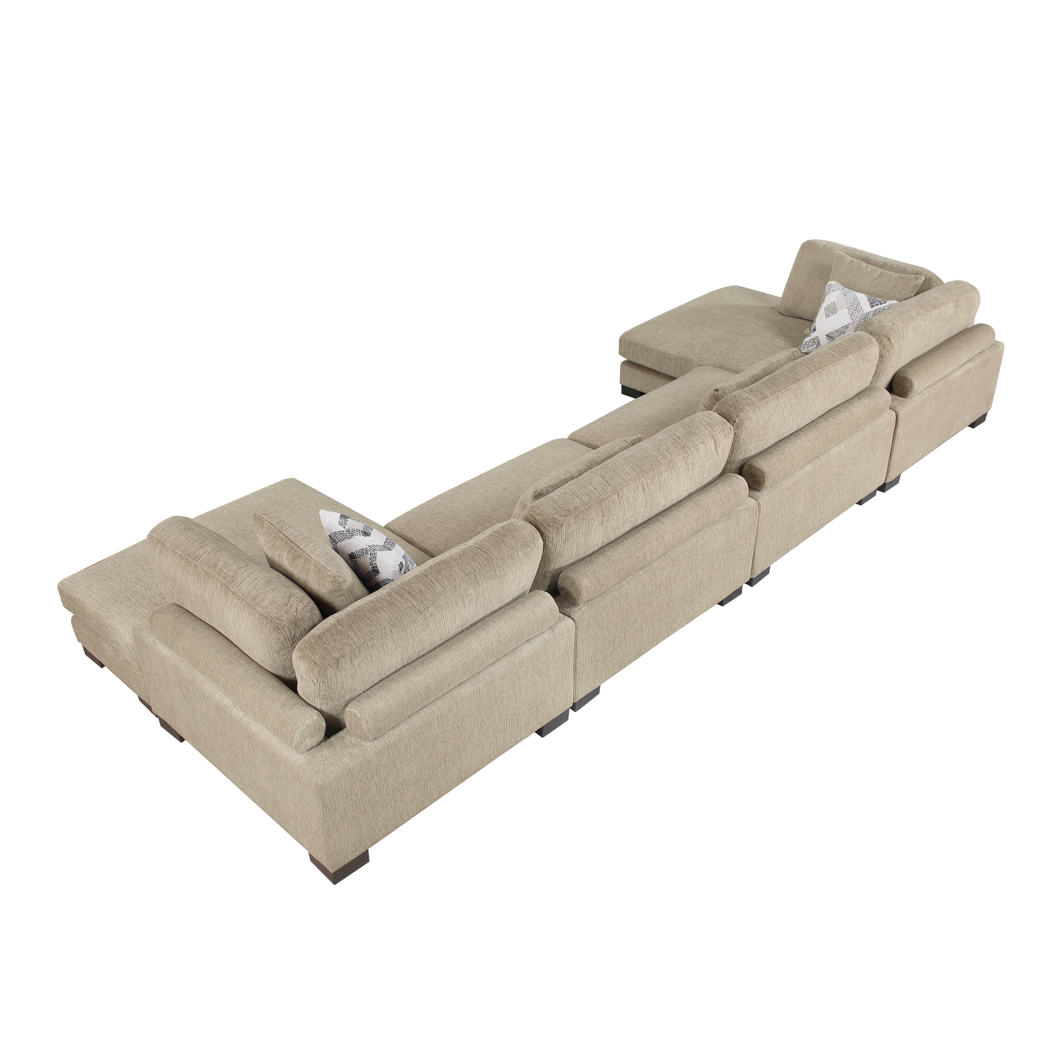 9555BRW*42AC2VC (4)4-Piece Modular Sectional with Chaise - 9555BRW*42AC2VC