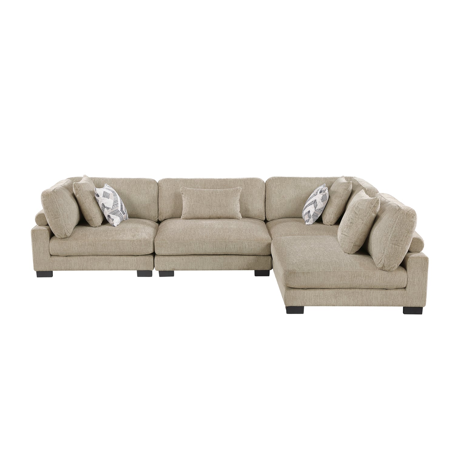 9555BRW*42CR2AC (4)4-Piece Modular Sectional - 9555BRW*42CR2AC