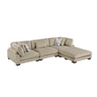 9555BRW*42CRACOT 4)4-Piece Modular Sectional with Ottoman - 9555BRW*42CRACOT