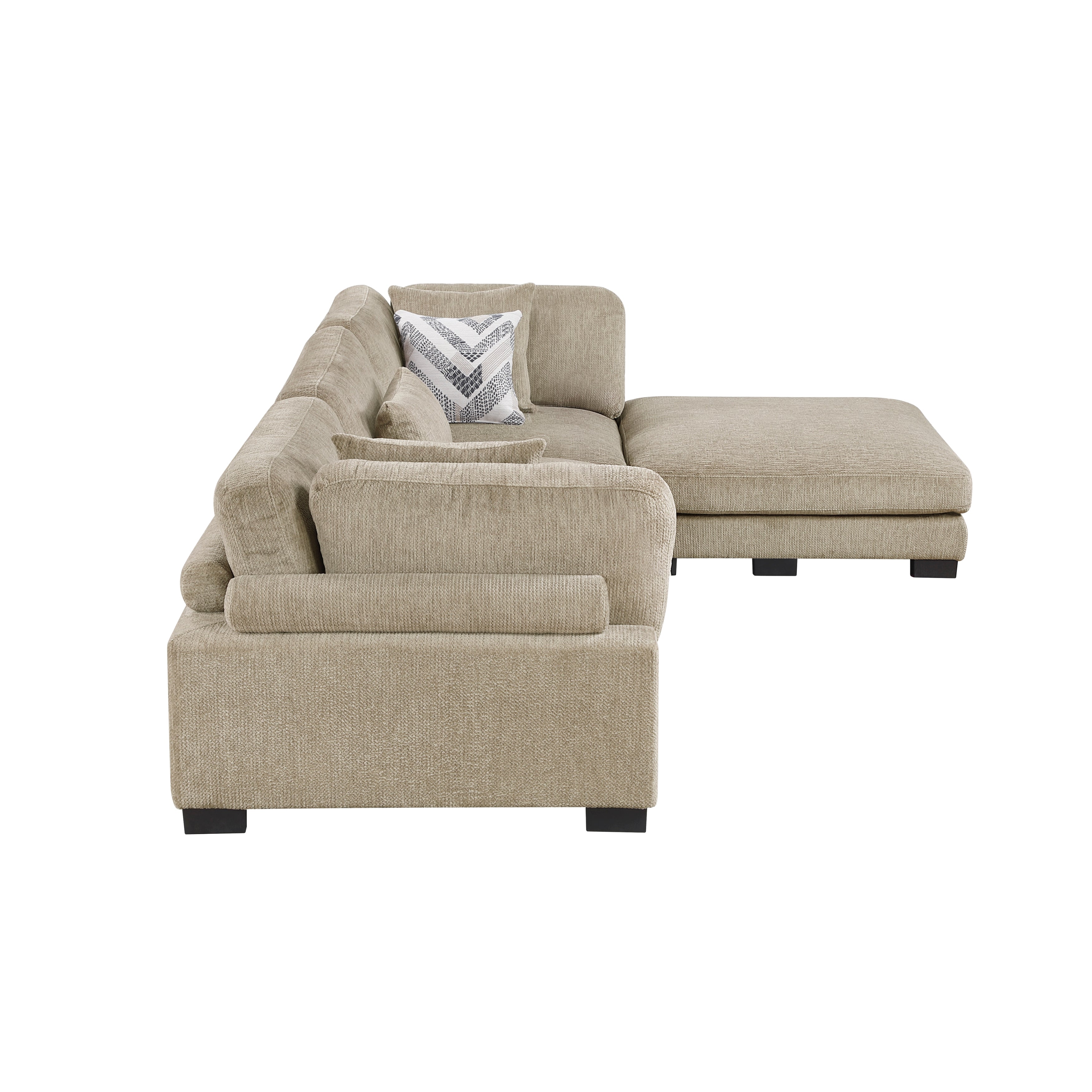9555BRW*42CRACOT 4)4-Piece Modular Sectional with Ottoman - 9555BRW*42CRACOT