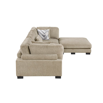 9555BRW*42CRACOT 4)4-Piece Modular Sectional with Ottoman - 9555BRW*42CRACOT