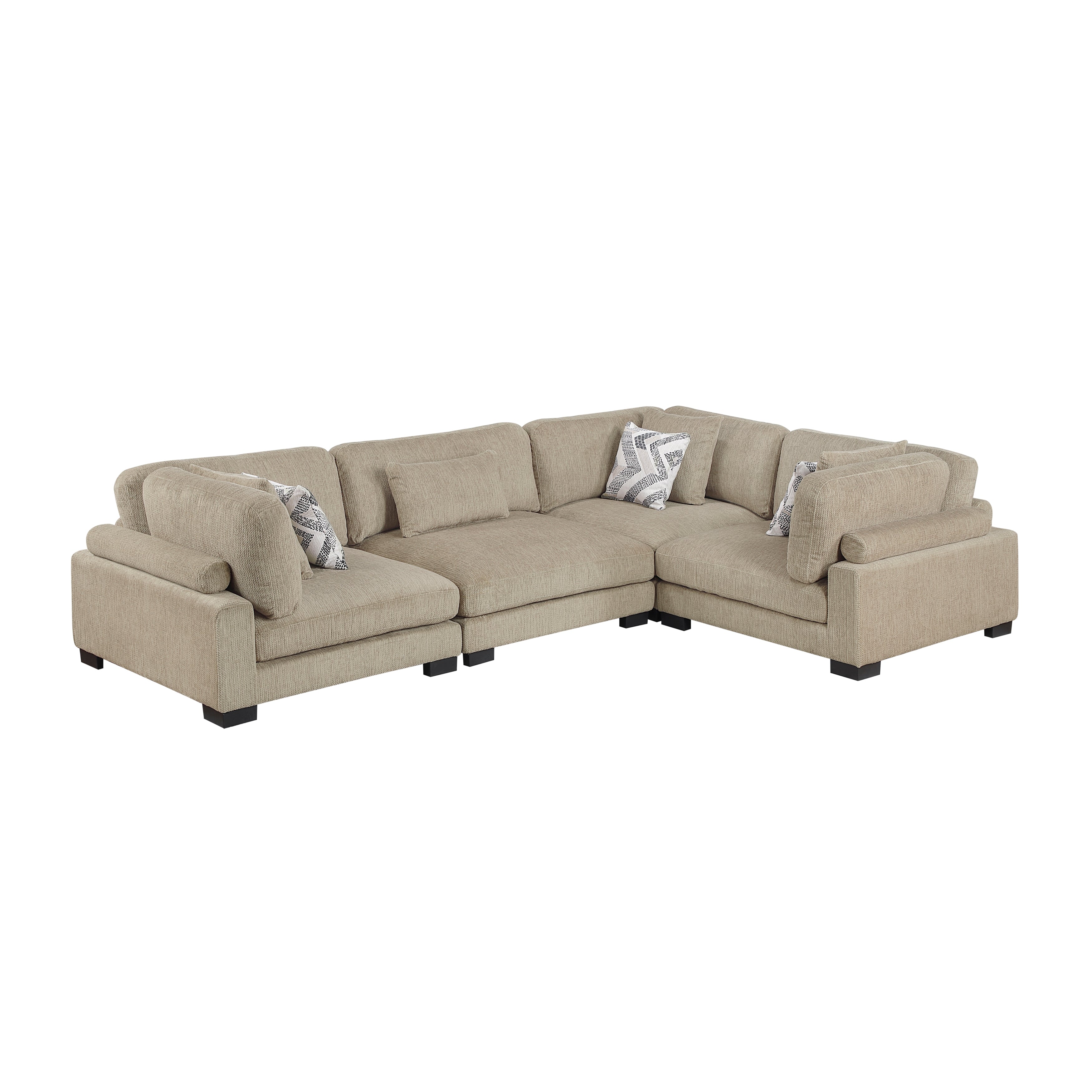 9555BRW*43CRAC (4)4-Piece Modular Sectional - 9555BRW*43CRAC