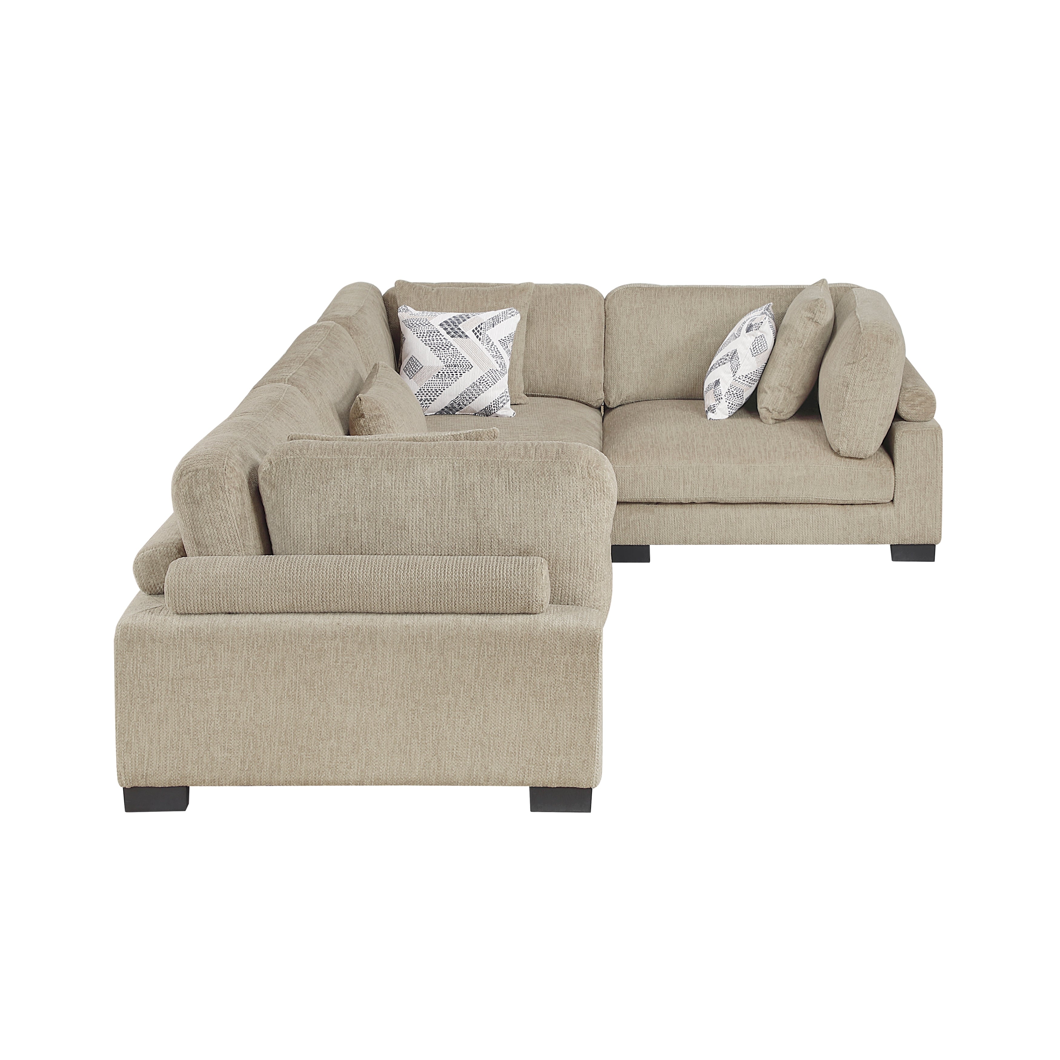 9555BRW*43CRAC (4)4-Piece Modular Sectional - 9555BRW*43CRAC