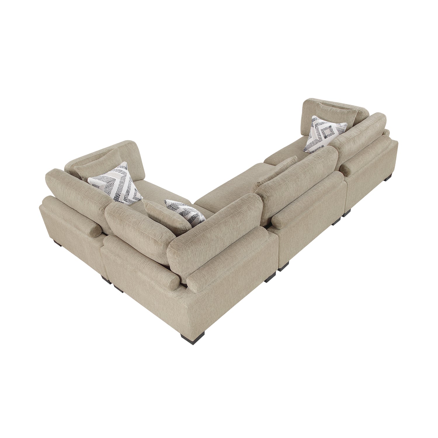 9555BRW*43CRAC (4)4-Piece Modular Sectional - 9555BRW*43CRAC