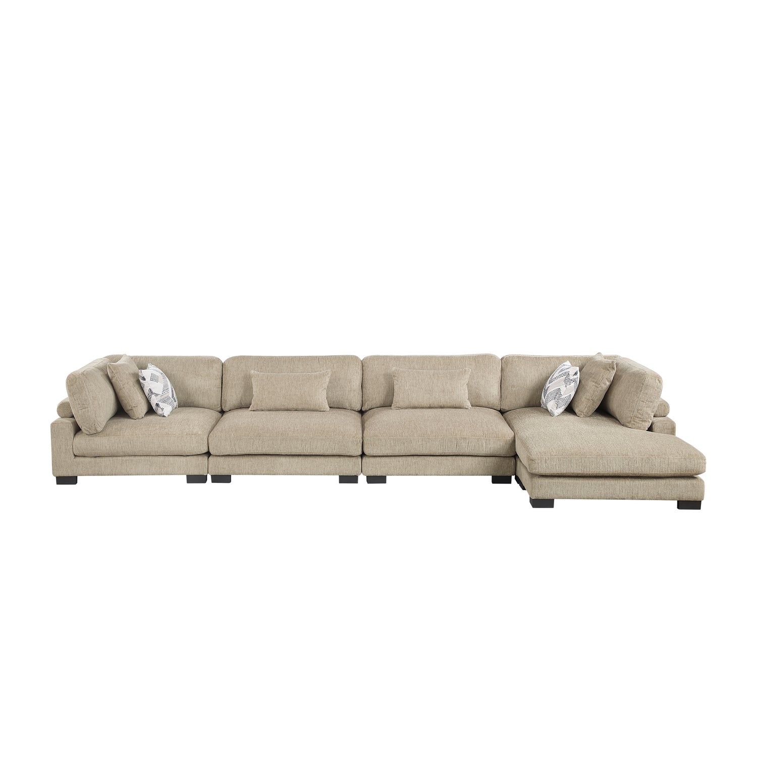 9555BRW*4CR2ACVC (4)4-Piece Modular Sectional with Chaise - 9555BRW*4CR2ACVC